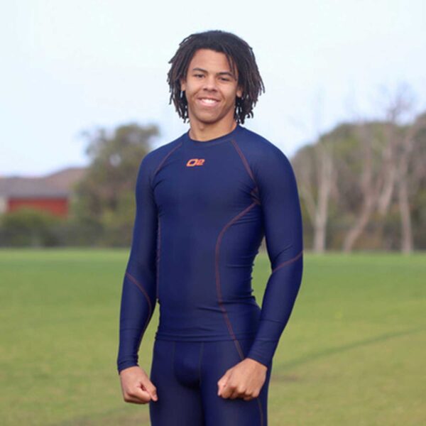 MENS-BLUE-LONG-SLEEVE-COMPRESSION-TOP