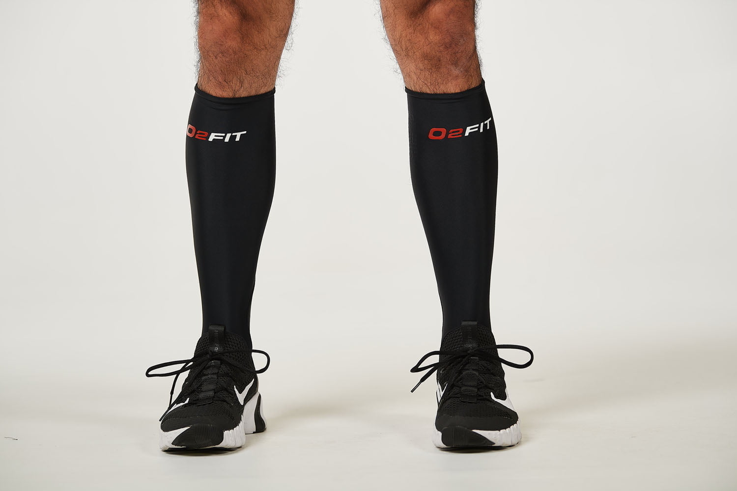 Unisex Black with Red Calf Guards – O2Fit