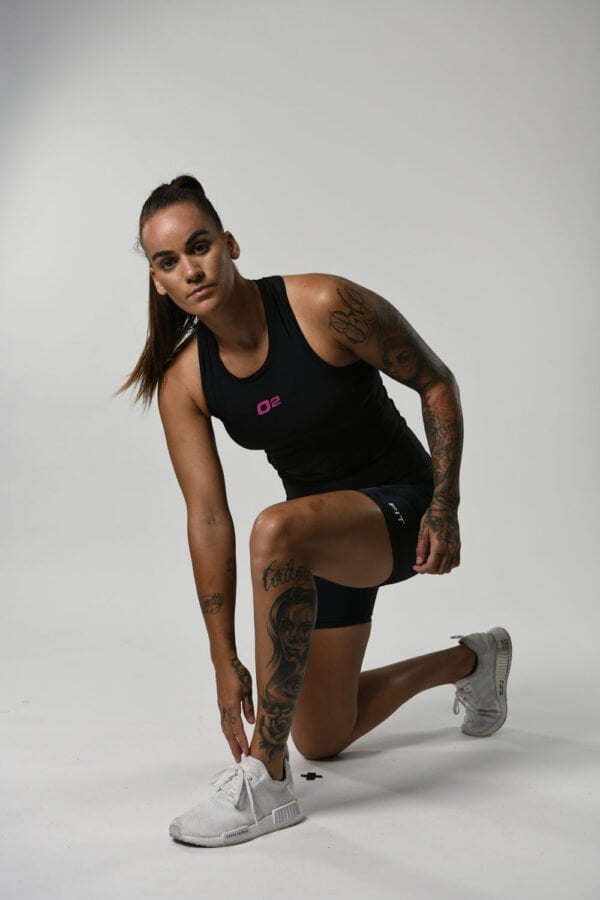 Womens Black with Pink Singlet Compression Top $24.99 (1)