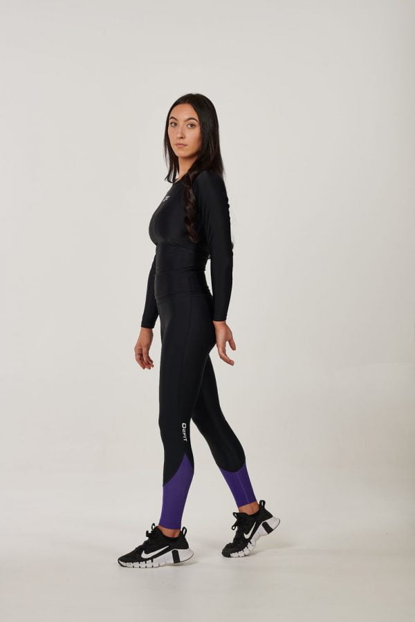 Womens High Waist Black with Purple Mesh Compression Pants – $54.99.jpg